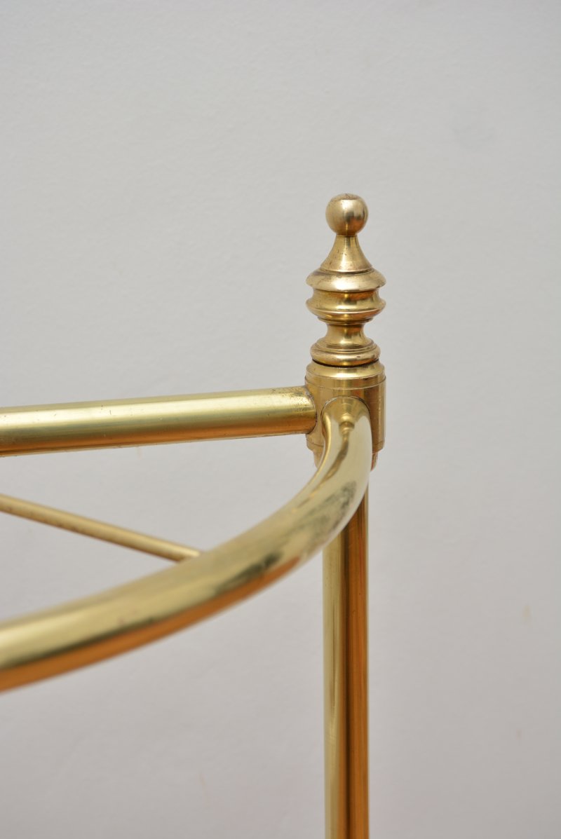 Unusual Vintage Brass Umbrella Stand Demi Lune - Image 8