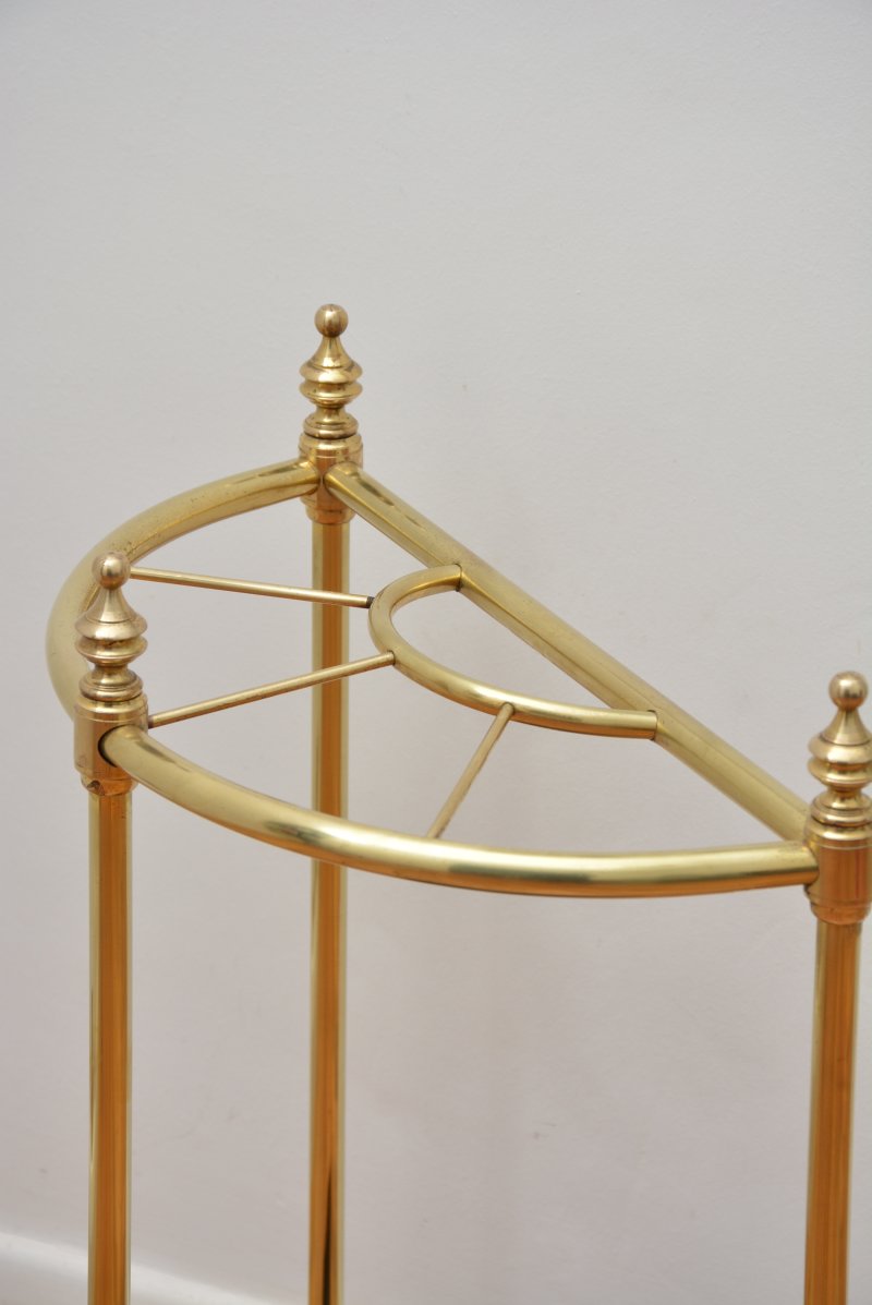 Unusual Vintage Brass Umbrella Stand Demi Lune - Image 10