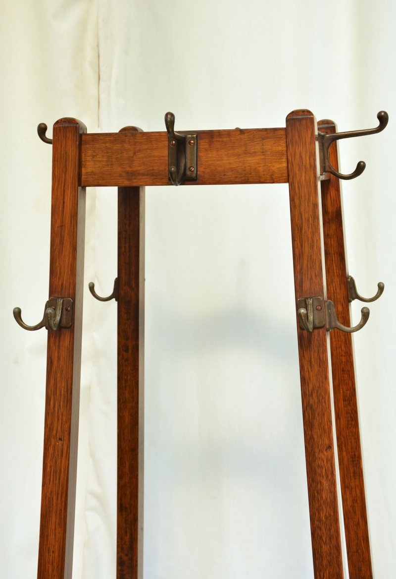 Antique English Arts and Crafts Hall Stand Coat Stand Rack - Image 10