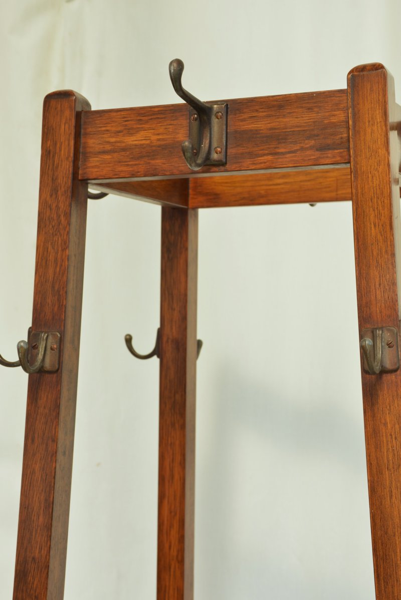 Antique English Arts and Crafts Hall Stand Coat Stand Rack - Image 6