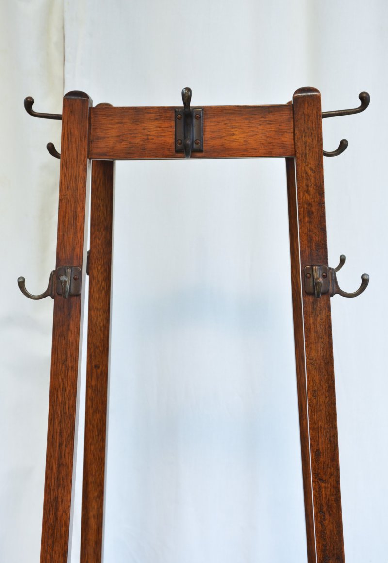 Antique English Arts and Crafts Hall Stand Coat Stand Rack - Image 9