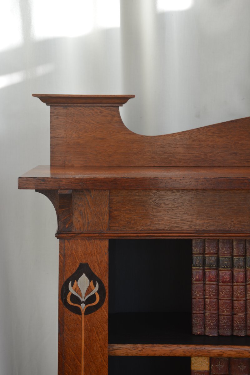 Arts And Crafts Solid Oak Open Bookcase - Image 7
