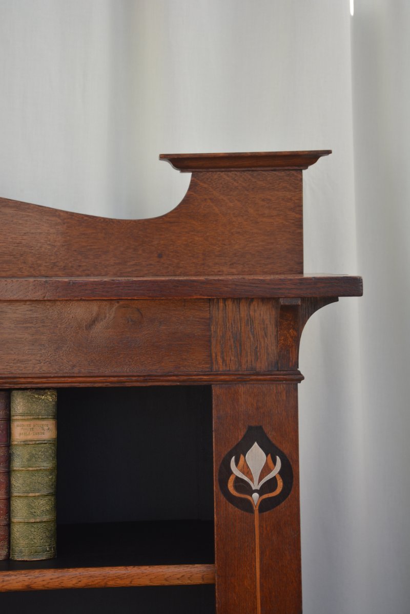 Arts And Crafts Solid Oak Open Bookcase - Image 8