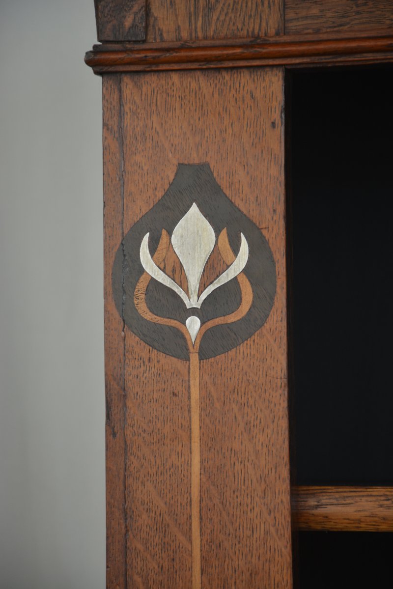 Arts And Crafts Solid Oak Open Bookcase - Image 12