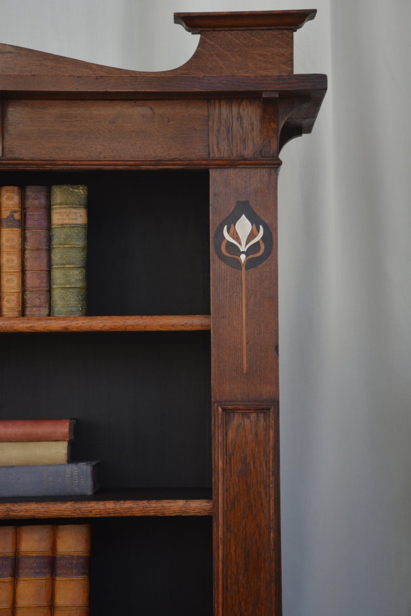 Arts And Crafts Solid Oak Open Bookcase - Image 9