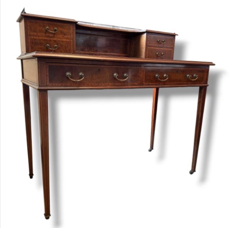 Edwardian Inlaid Mahogany Desk - Image 14