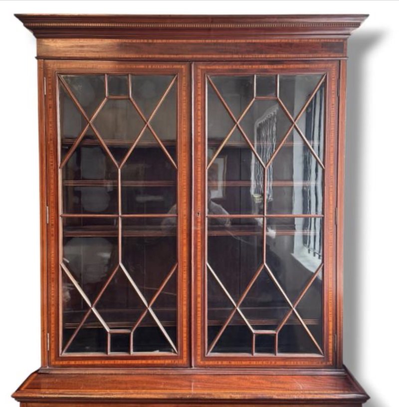 Edwardian Mahogany Inlaid Bookcase - Image 15