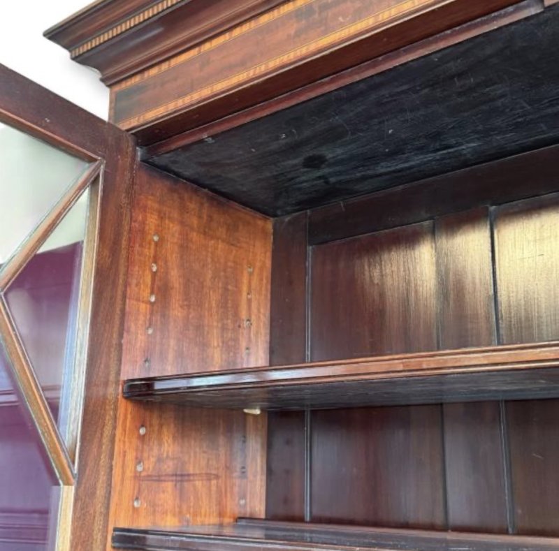 Edwardian Mahogany Inlaid Bookcase - Image 16