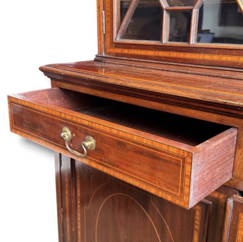 Edwardian Mahogany Inlaid Bookcase - Image 18