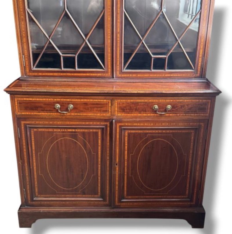 Edwardian Mahogany Inlaid Bookcase - Image 17