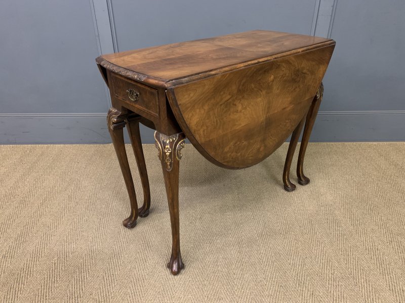 Burr Walnut Drop Flap Table