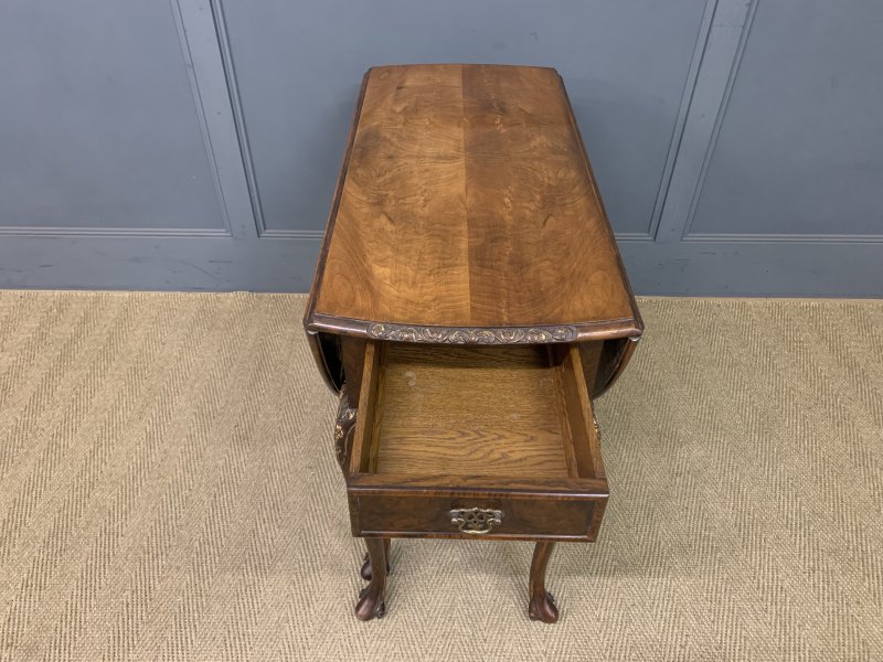 Burr Walnut Drop Flap Table - Image 3