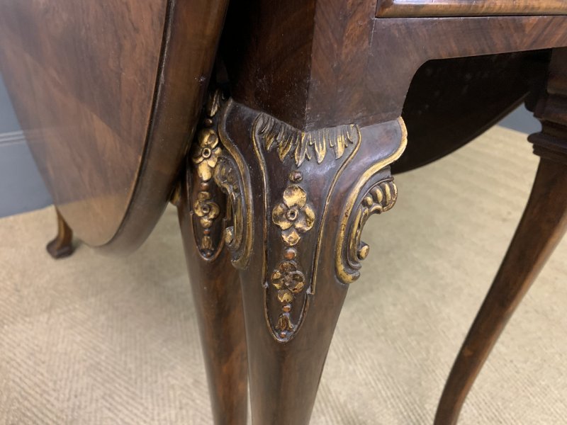 Burr Walnut Drop Flap Table - Image 4