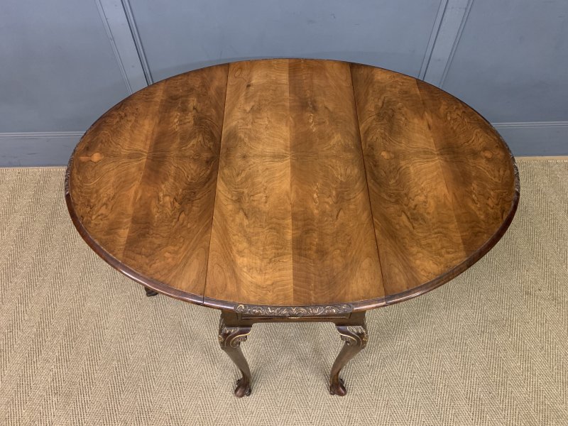 Burr Walnut Drop Flap Table - Image 9