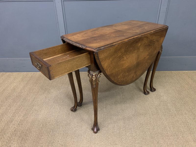 Burr Walnut Drop Flap Table - Image 15