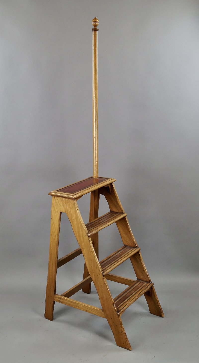 19Thc Mahogany Library Steps - Image 2