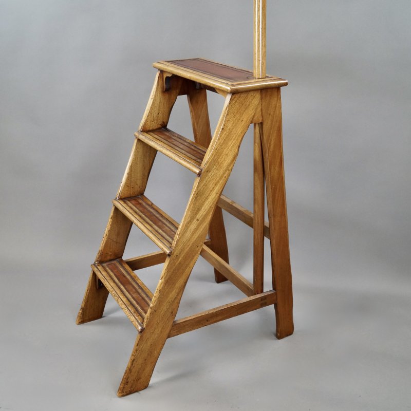 19Thc Mahogany Library Steps - Image 3
