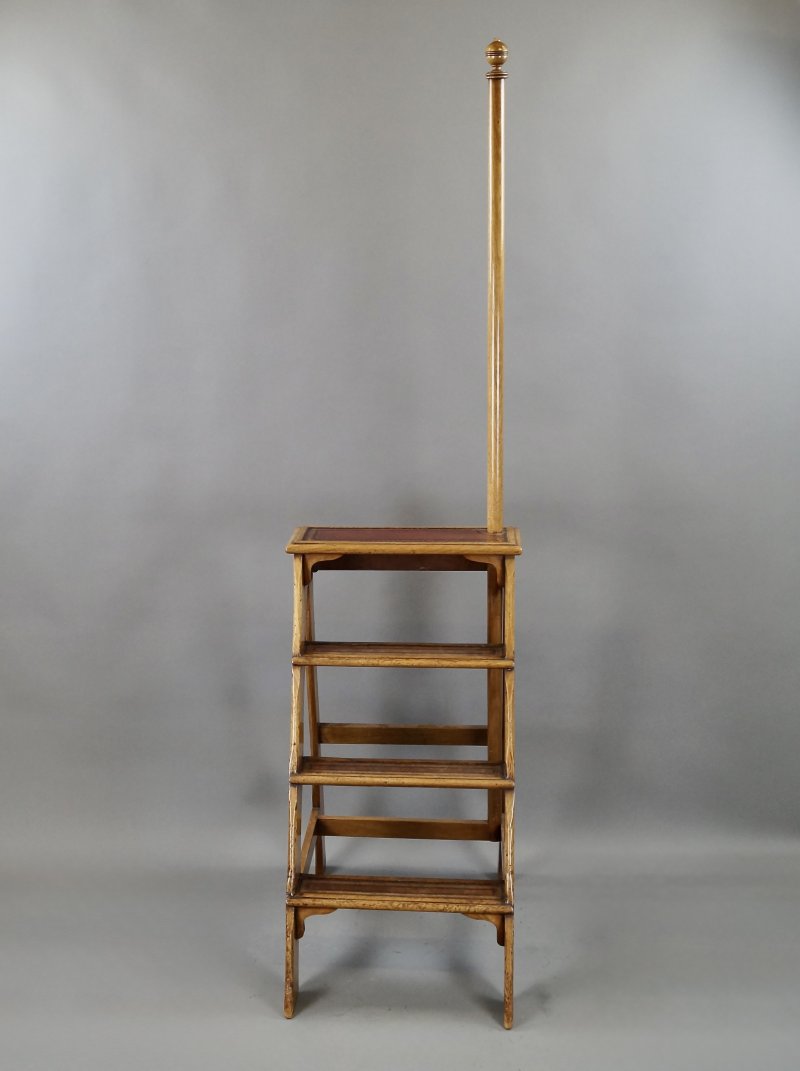 19Thc Mahogany Library Steps - Image 4