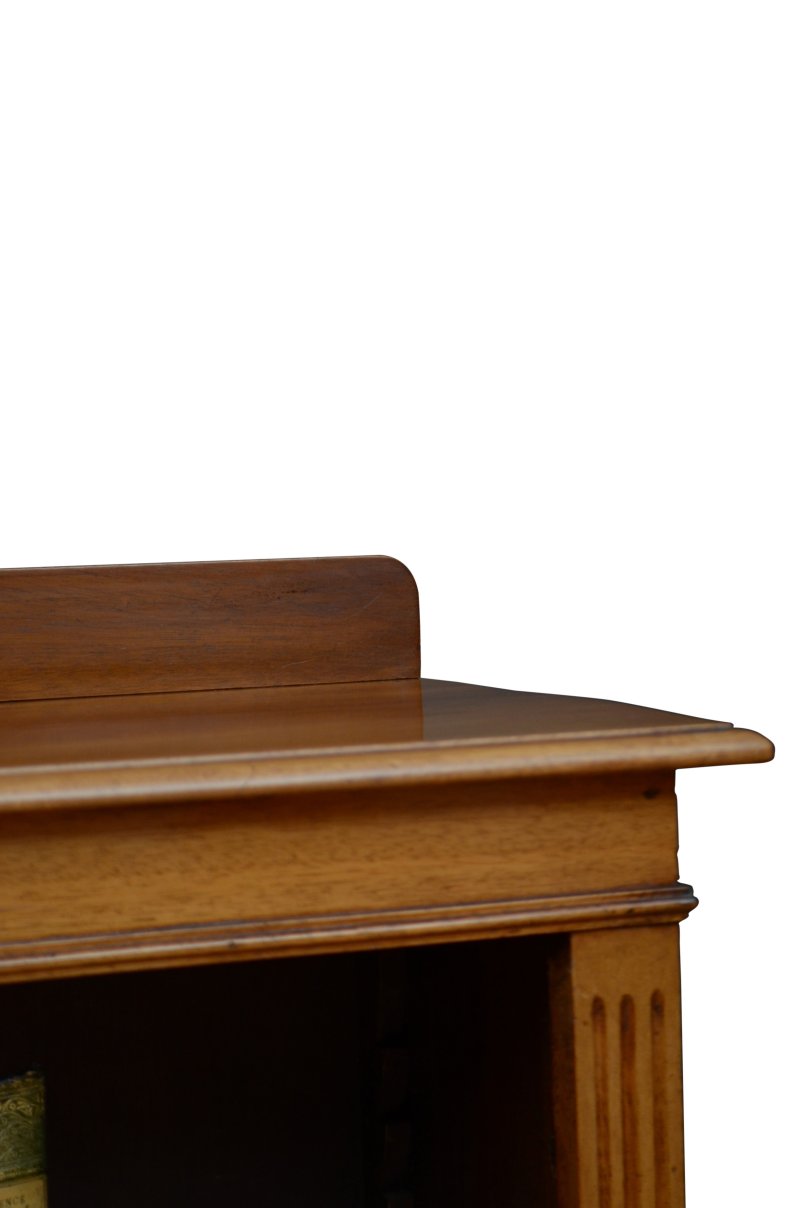 English Edwardian Walnut Open Bookcase - Image 6