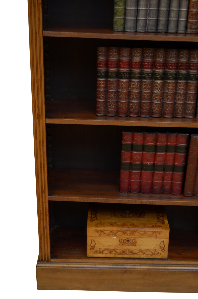 English Edwardian Walnut Open Bookcase - Image 14