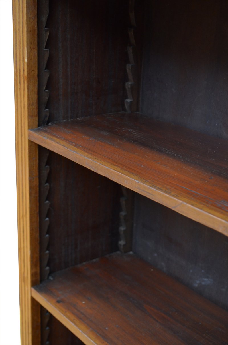 English Edwardian Walnut Open Bookcase - Image 15