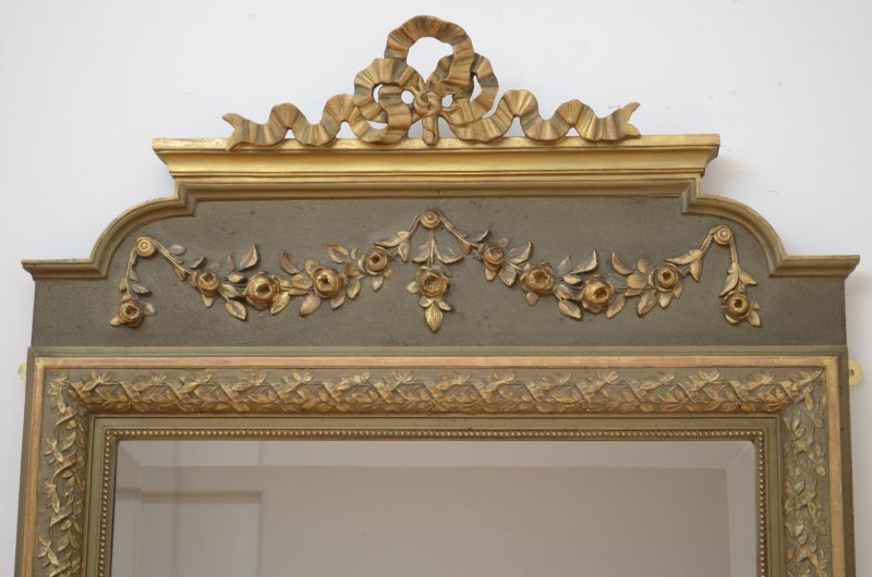 Slim Antique French Pier Mirror H153cm - Image 3