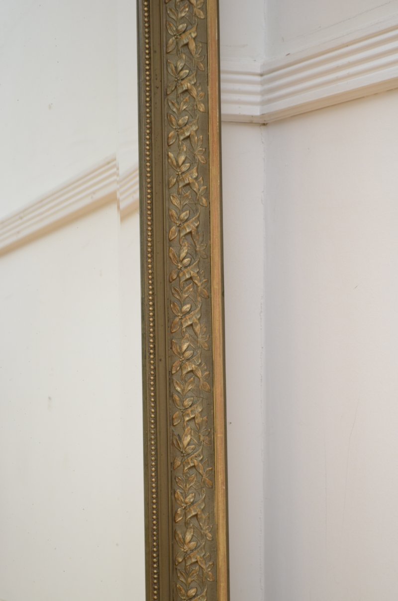 Slim Antique French Pier Mirror H153cm - Image 9