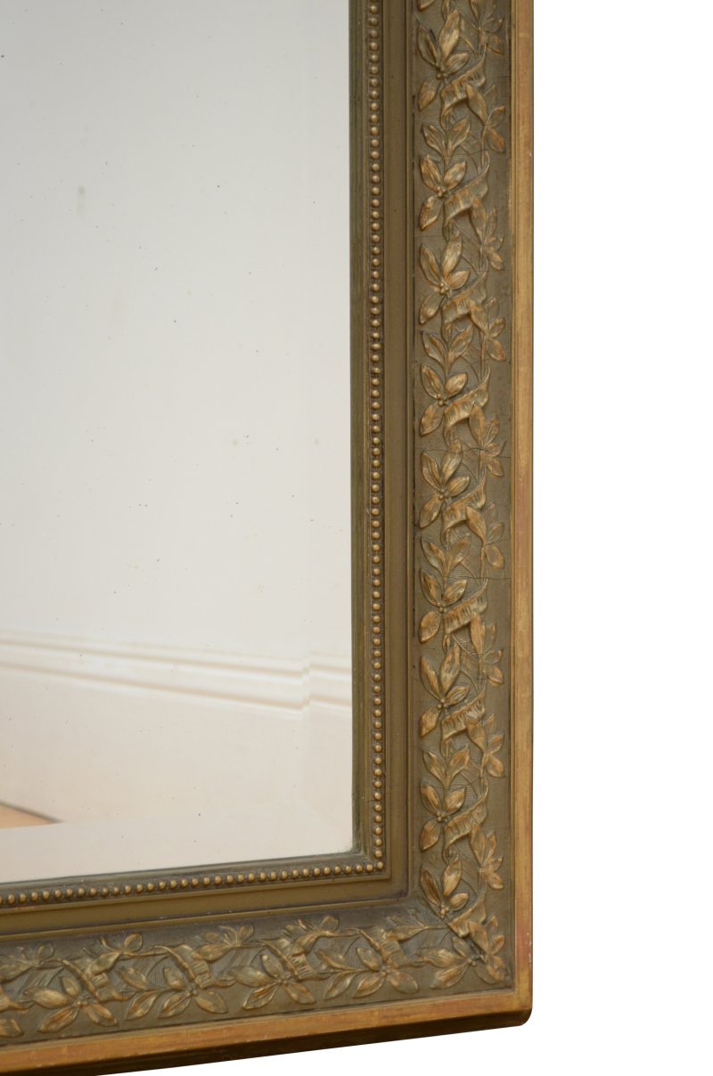 Slim Antique French Pier Mirror H153cm - Image 11