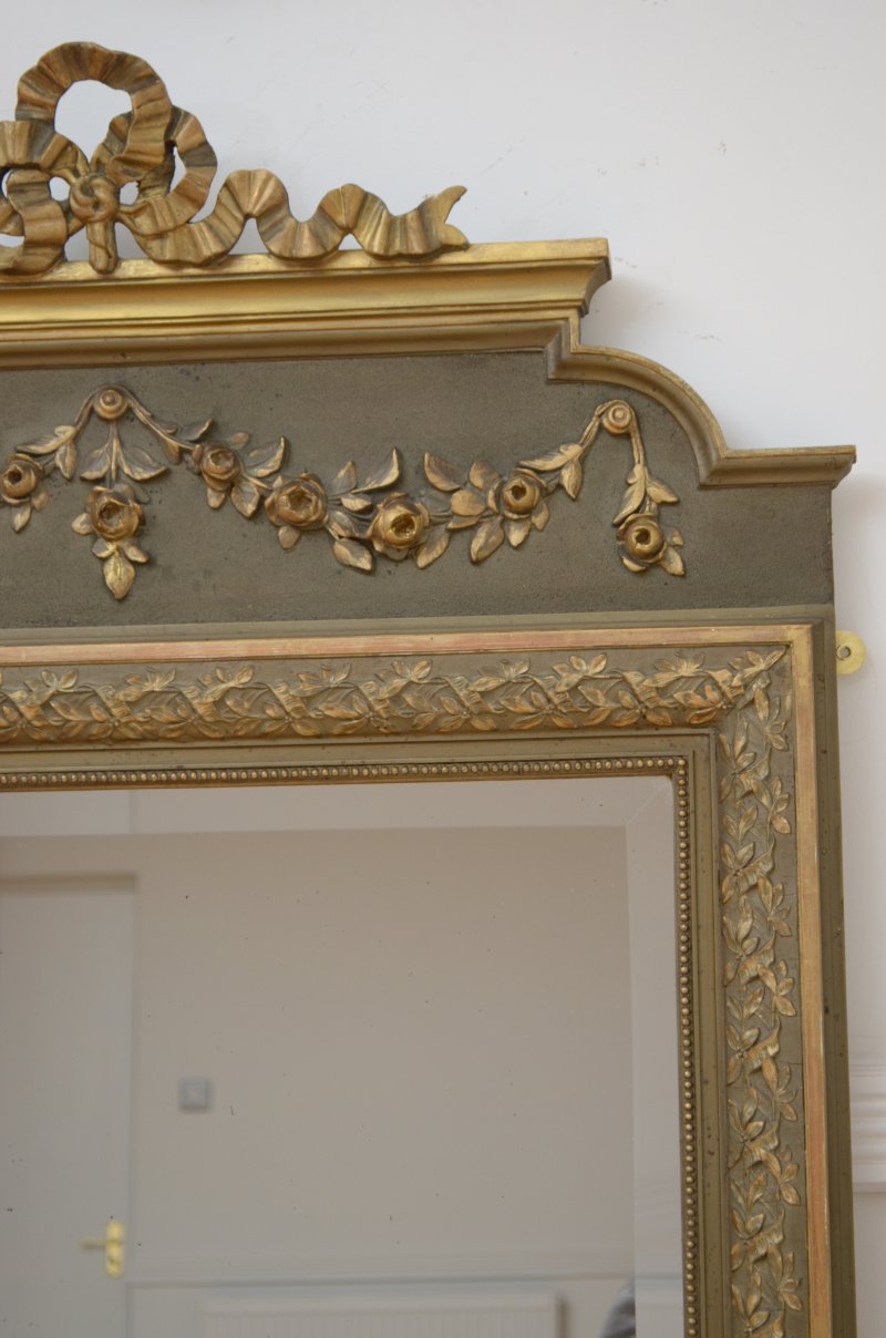 Slim Antique French Pier Mirror H153cm - Image 6