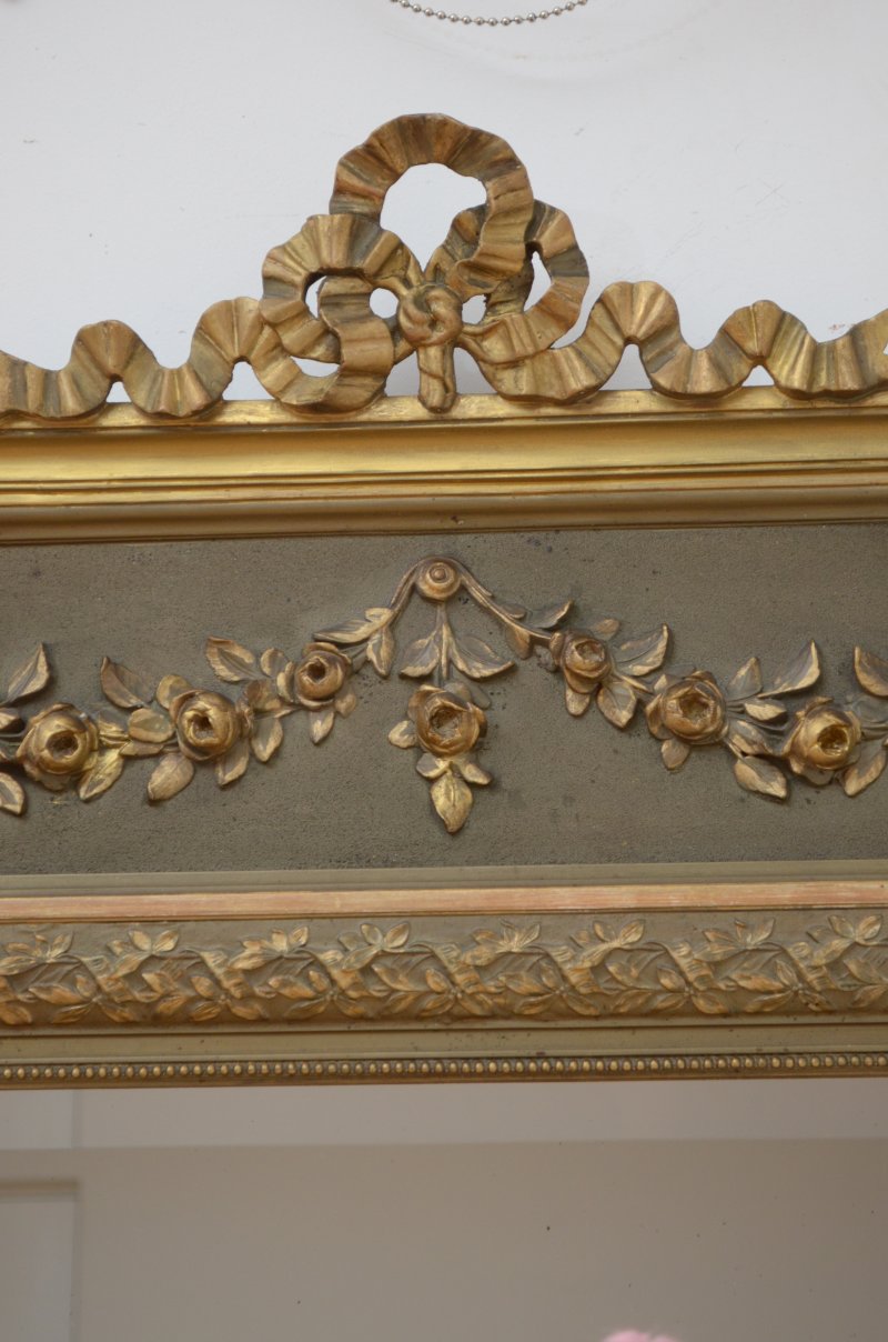 Slim Antique French Pier Mirror H153cm - Image 4