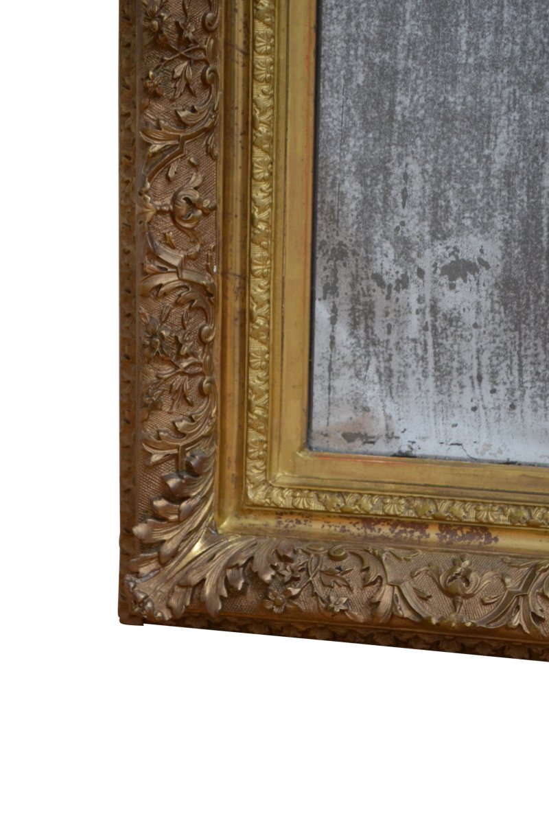 Antique Rococo Foxed Gilded Mirror 90x79cm - Image 4