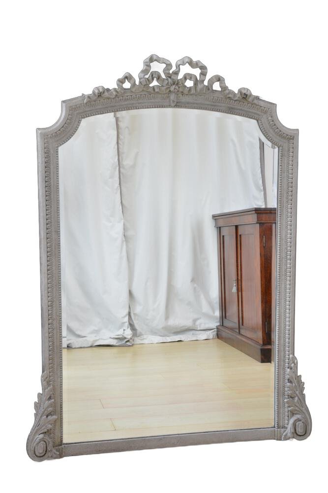 French Antique Wall Mirror H140cm - Image 3