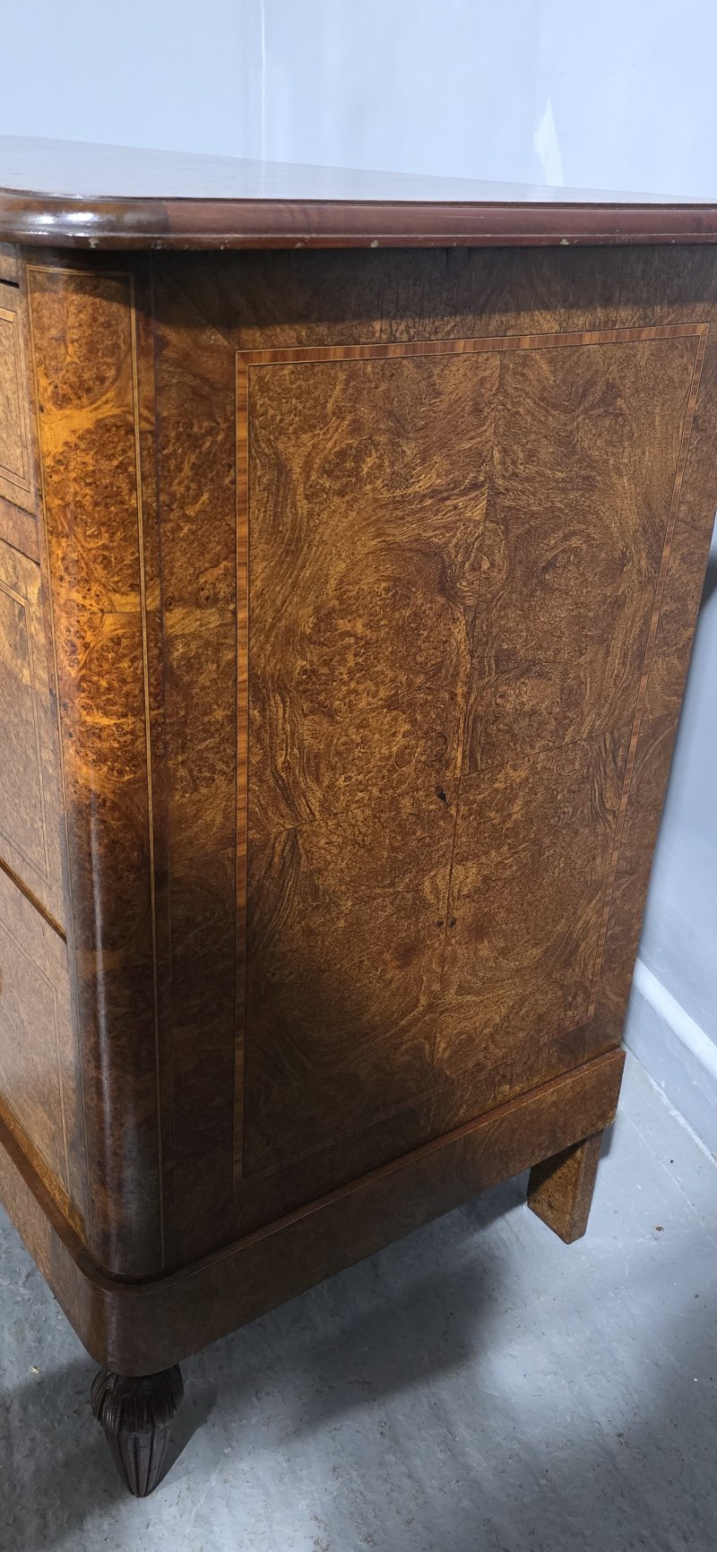 Superb French Amboyna Commode Chest of Drawers - Image 8