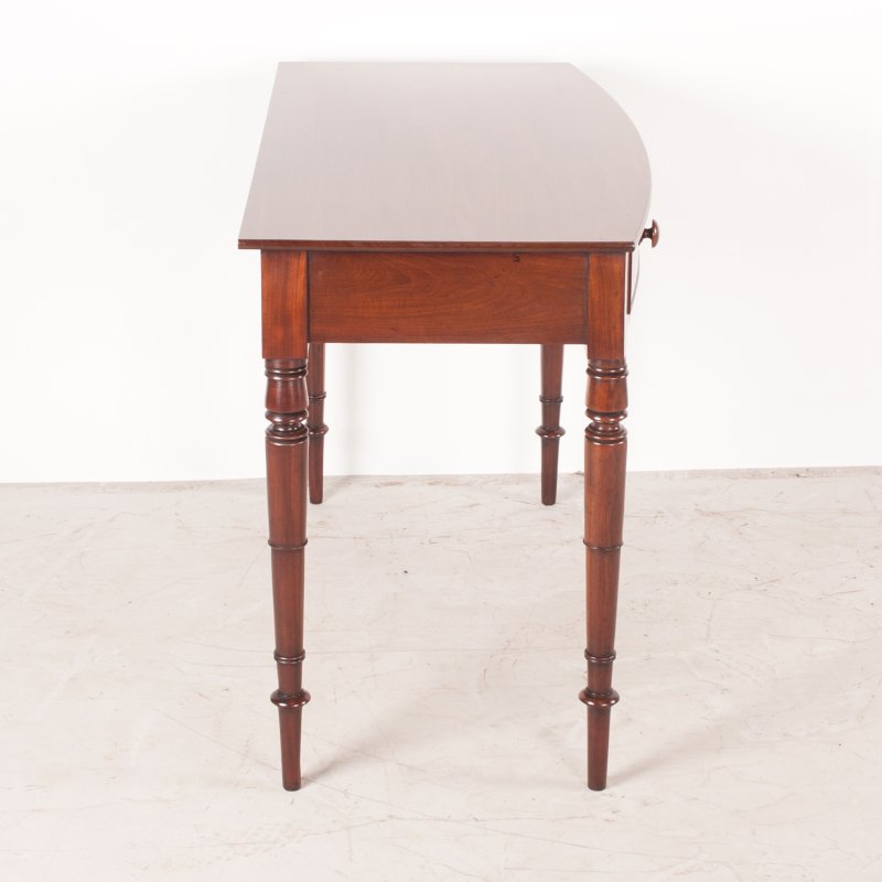 19thC Two Drawer Mahogany Bow Front Side Table - Image 5