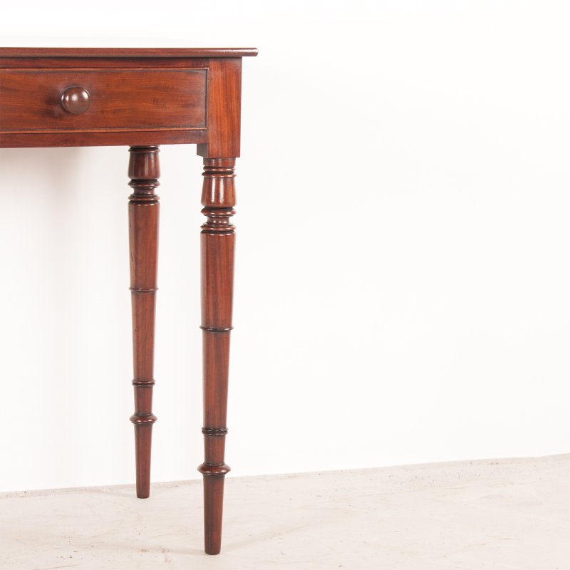 19thC Two Drawer Mahogany Bow Front Side Table - Image 10