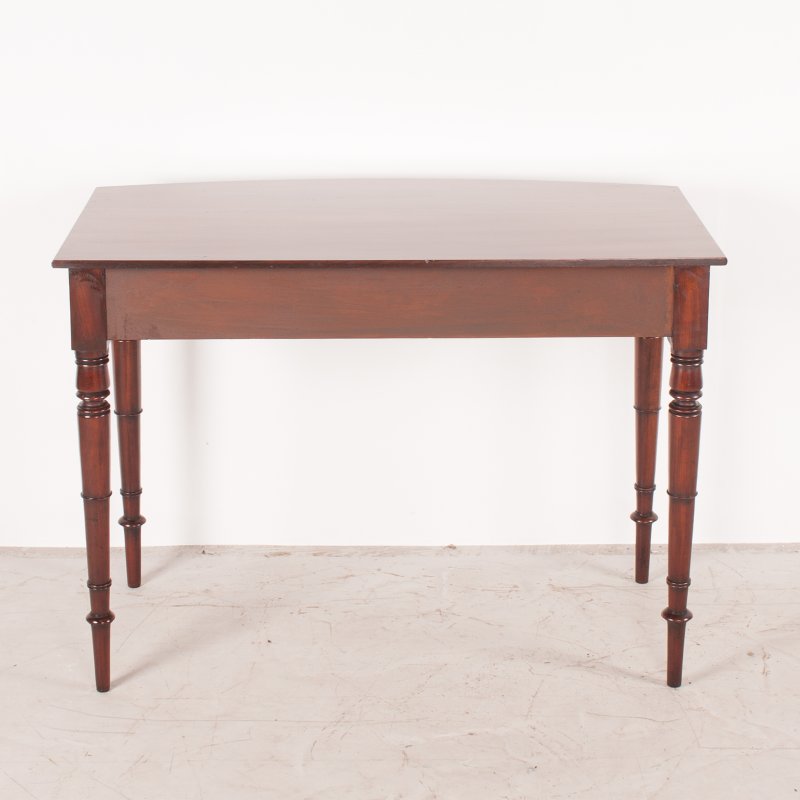 19thC Two Drawer Mahogany Bow Front Side Table - Image 12