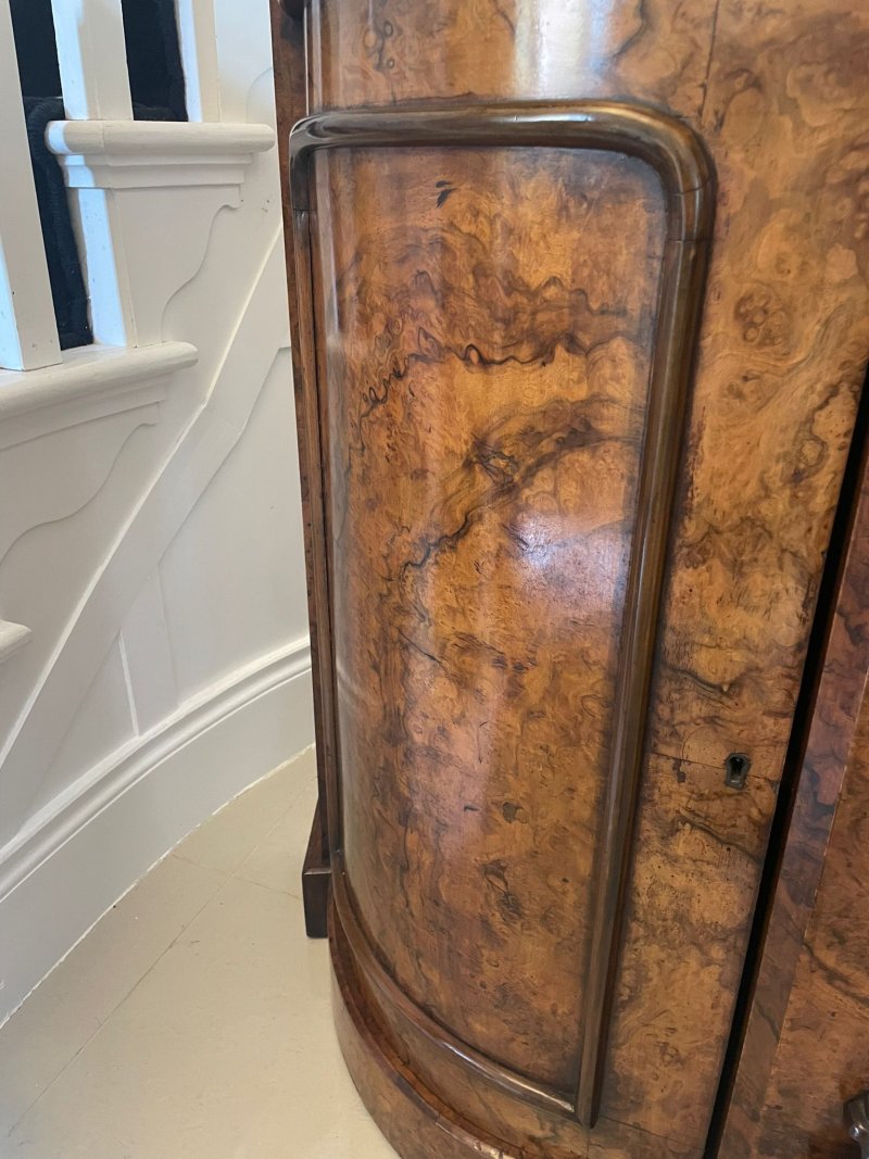 Outstanding Quality Antique Victorian Burr Walnut Marble Top Credenza/Sideboard - Image 7
