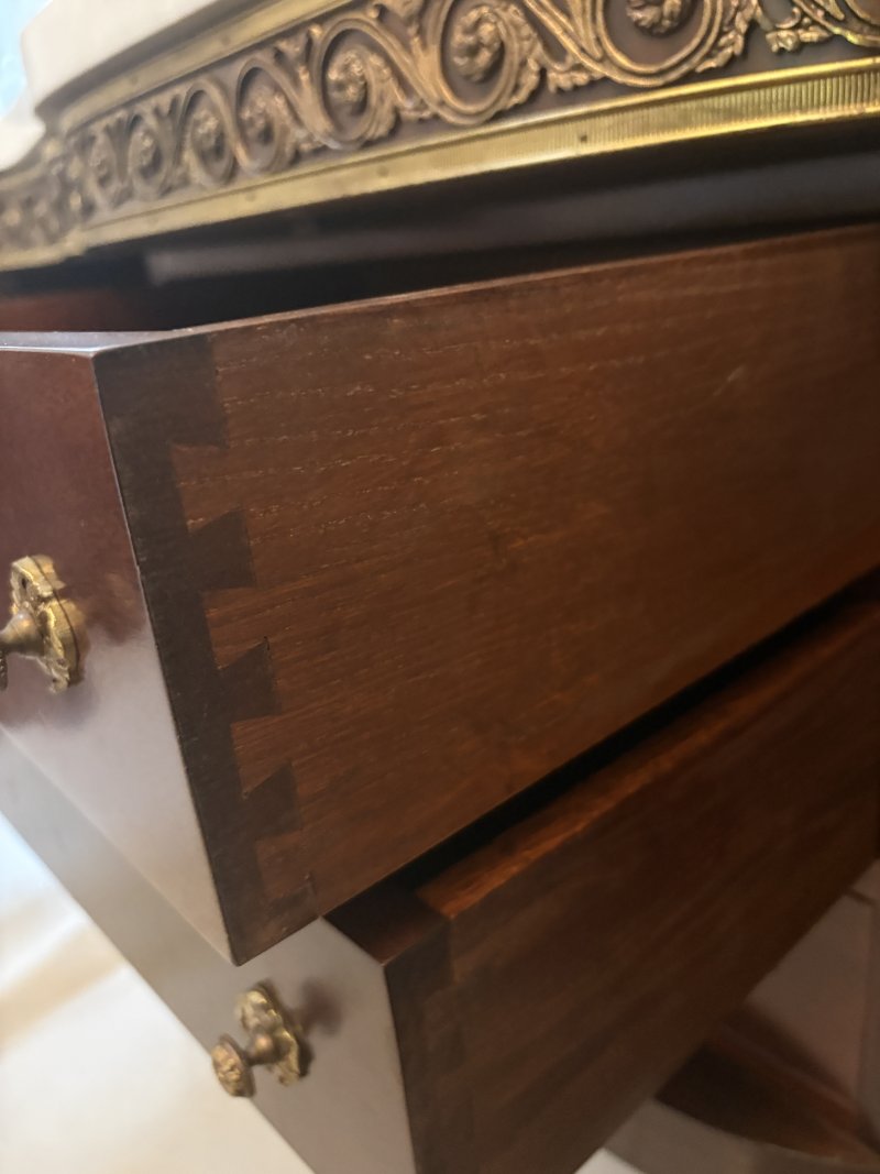 Antique French Ormolu Mounted Marble Top Sideboard Cabinet - Image 23