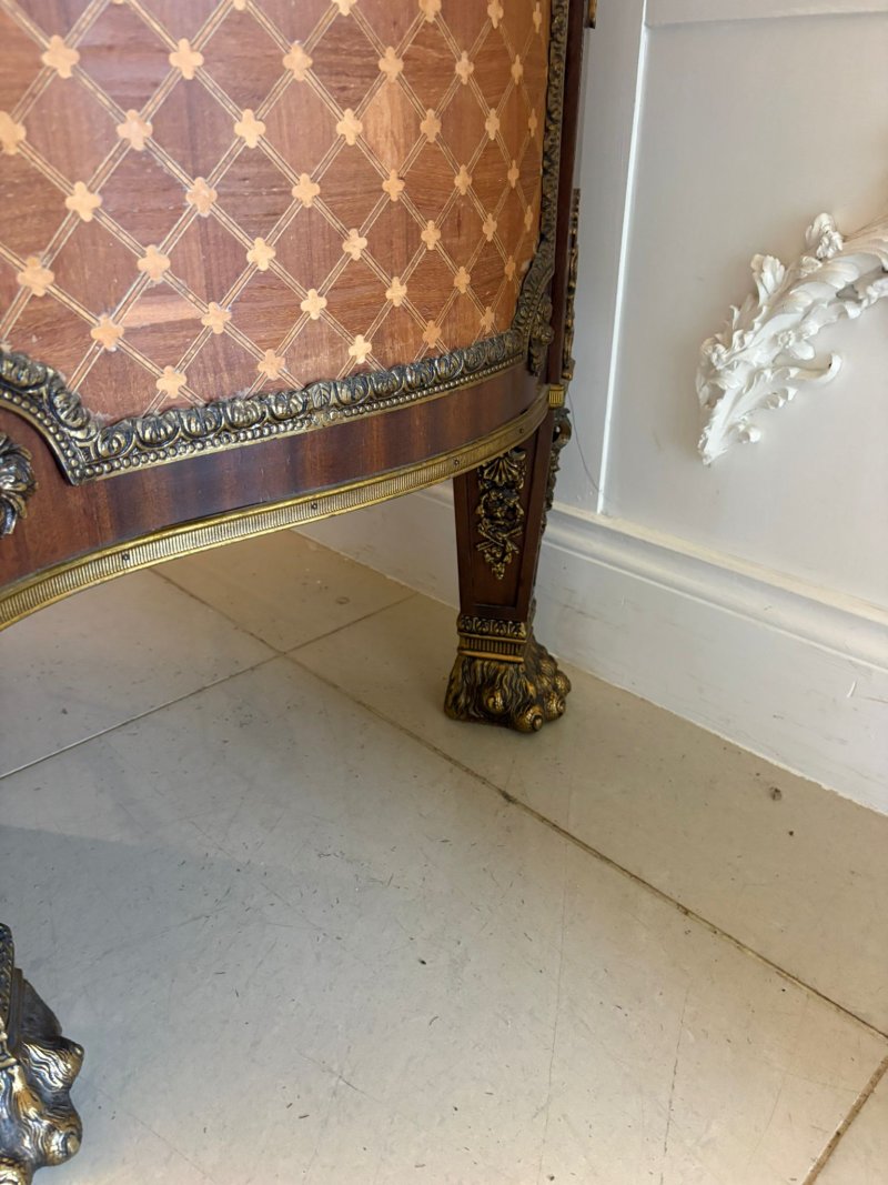 Antique French Ormolu Mounted Marble Top Sideboard Cabinet - Image 13