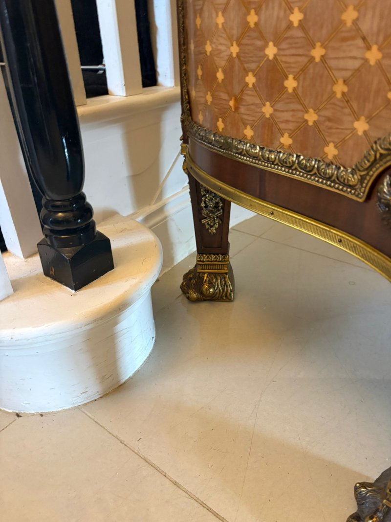 Antique French Ormolu Mounted Marble Top Sideboard Cabinet - Image 14