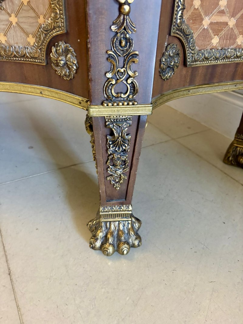 Antique French Ormolu Mounted Marble Top Sideboard Cabinet - Image 17