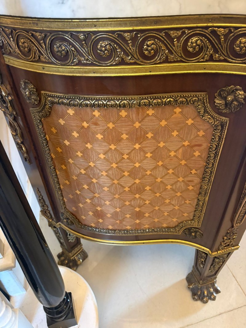 Antique French Ormolu Mounted Marble Top Sideboard Cabinet - Image 18