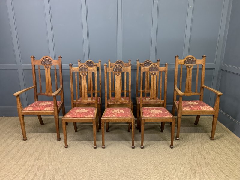 Set of 8 Arts and Crafts Dining Chairs - Image 2