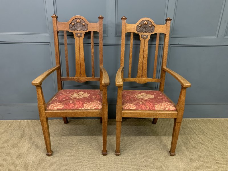 Set of 8 Arts and Crafts Dining Chairs - Image 11