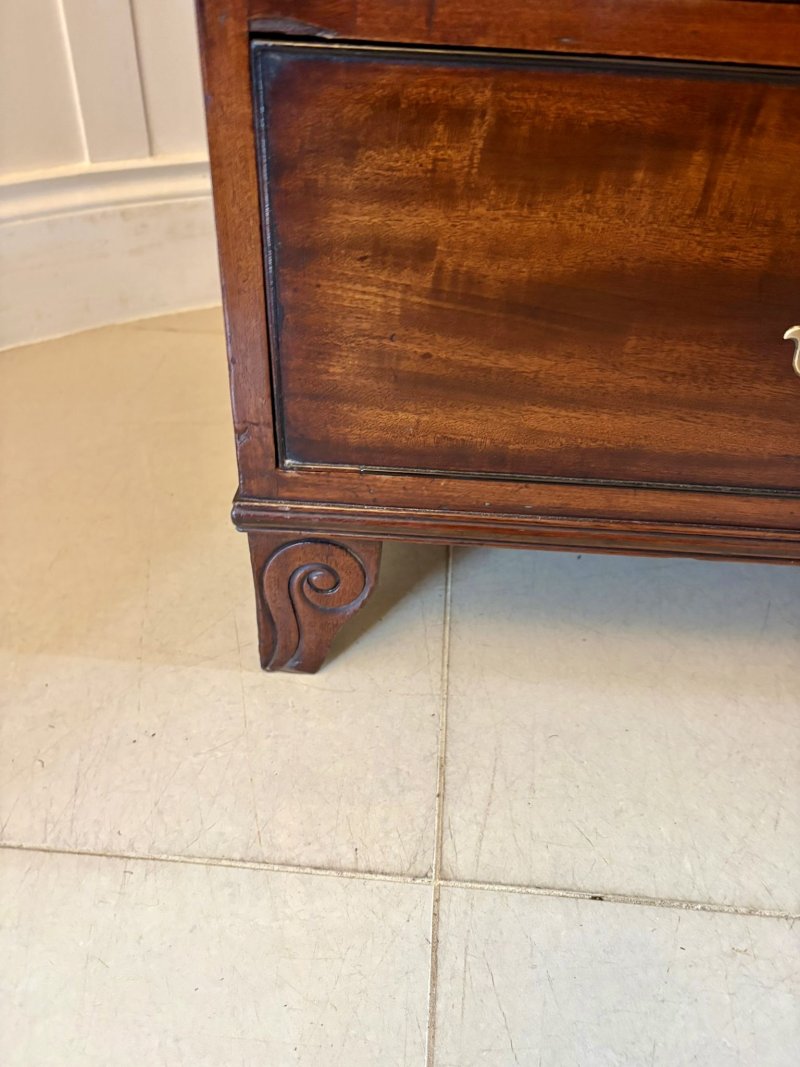 Antique Regency Figured Mahogany Secretaire Bookcase Desk With Glazed Doors and Fitted Interior - Image 16