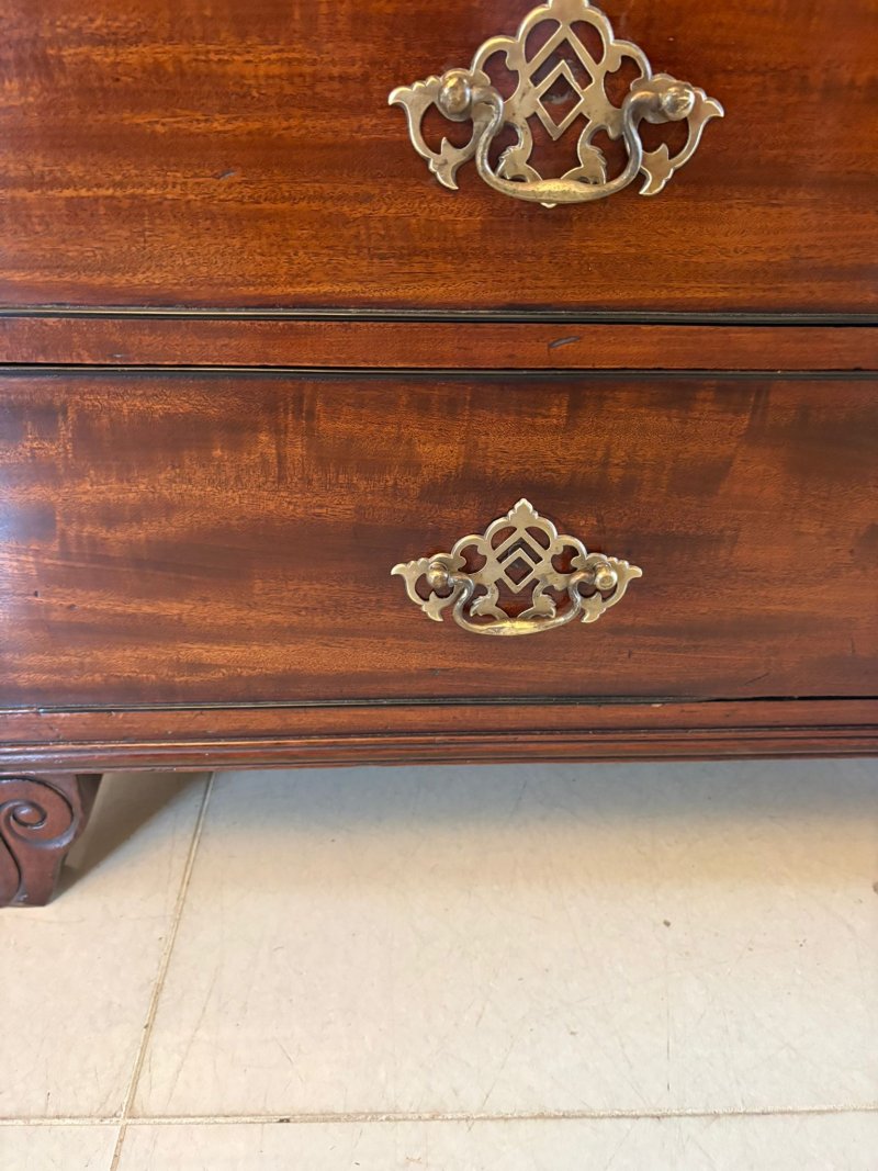 Antique Regency Figured Mahogany Secretaire Bookcase Desk With Glazed Doors and Fitted Interior - Image 15