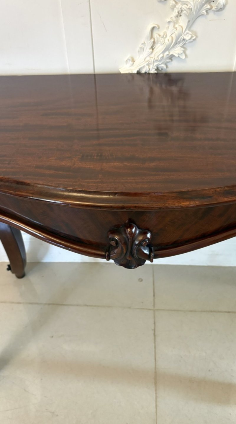Antique English Victorian Mahogany Serpentine Console Hall Table - Image 7