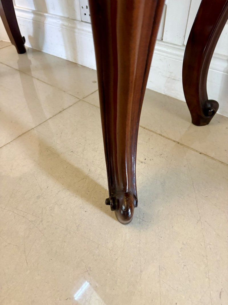 Antique English Victorian Mahogany Serpentine Console Hall Table - Image 9