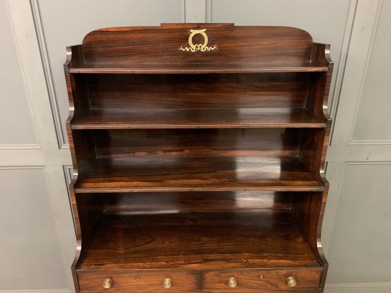 Regency Period Rosewood Waterfall Bookcase - Image 4