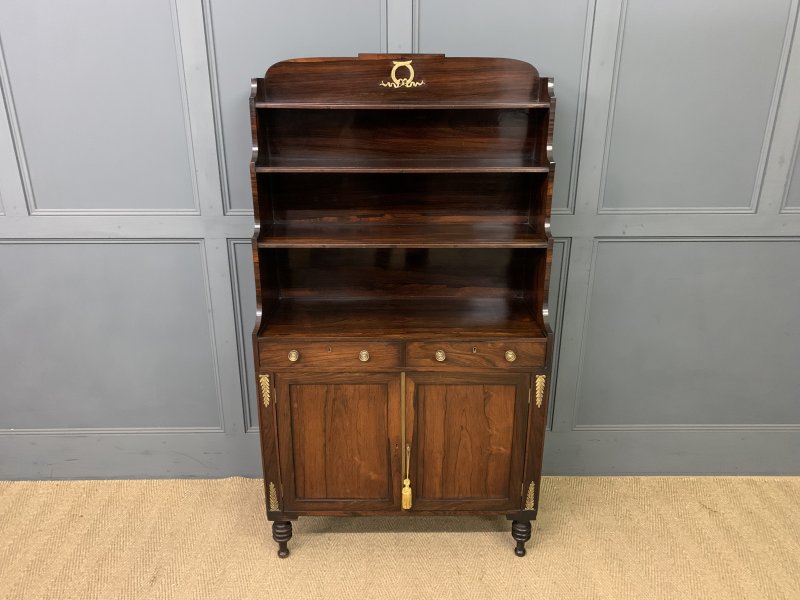 Regency Period Rosewood Waterfall Bookcase - Image 7